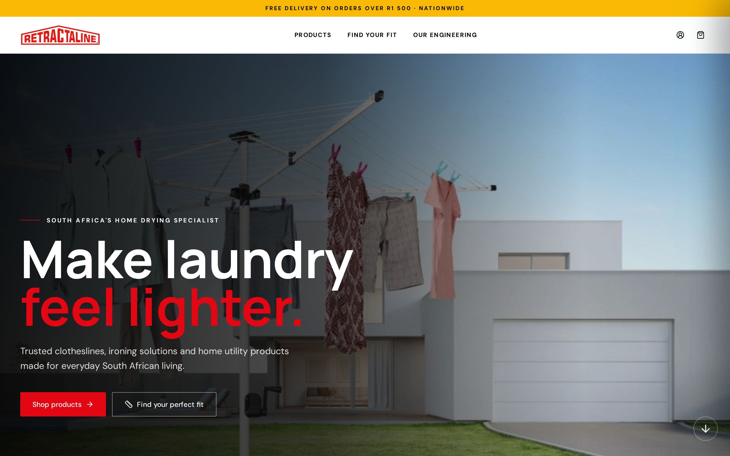 Retractaline interactive concept showcase homepage